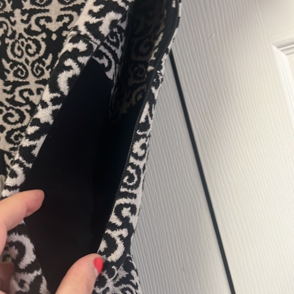 Anthropologie Deletta black grey swirl print mini dress stretchy cap sleeves M - Picture 7 of 12